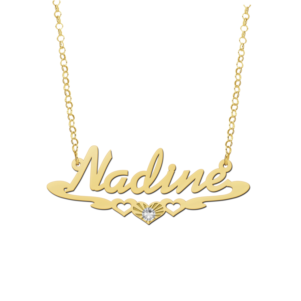 Goud vergulde ketting met naam model Nadine