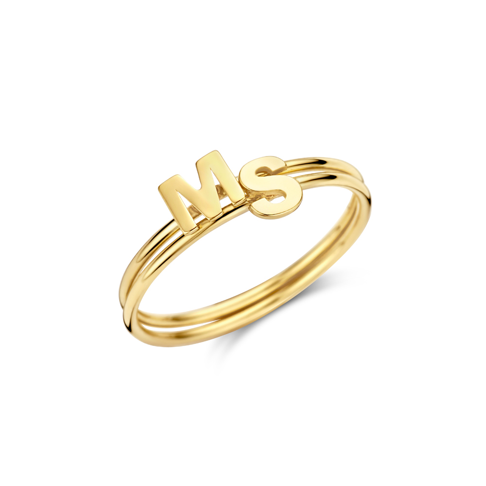 Gouden ring letter