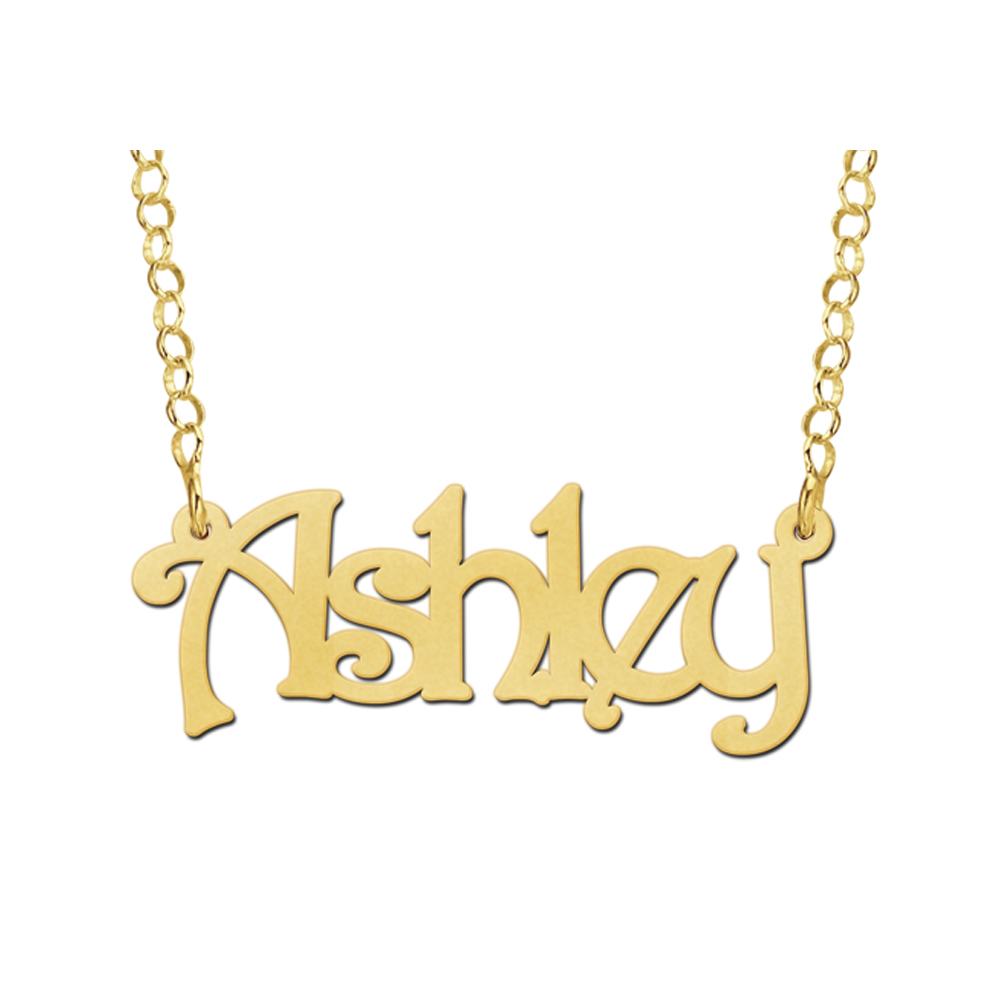 Gouden naamketting model Ashley