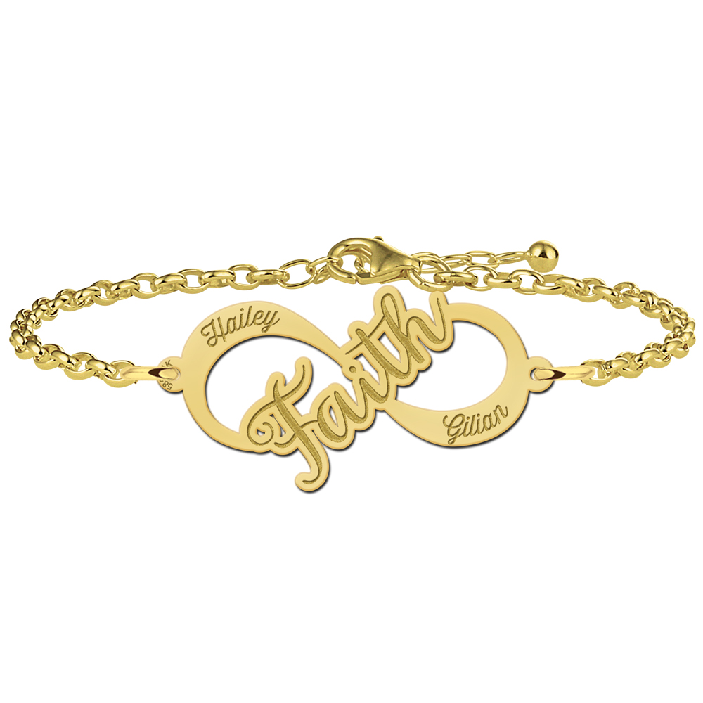 Gouden infinity armband "Faith"