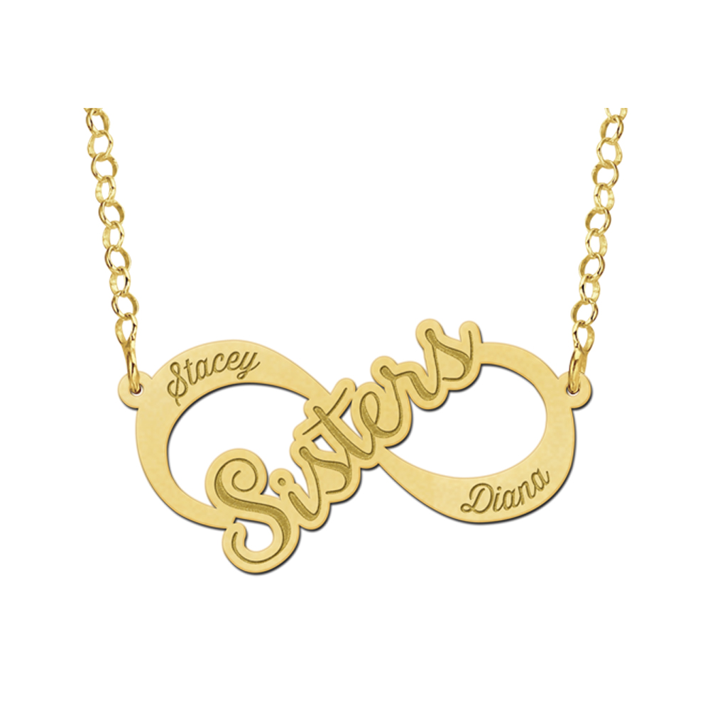 Gouden infinity ketting sisters