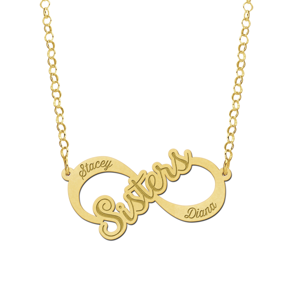 Gouden infinity ketting sisters