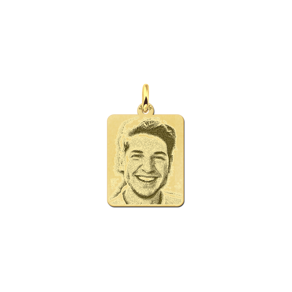 Gouden dogtag hanger met foto