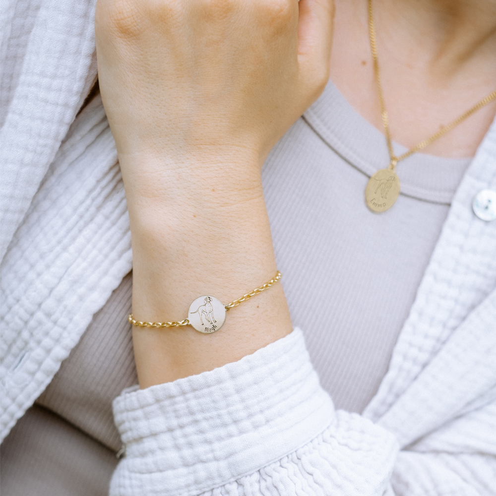 Gouden honden armband met naam Border Collie