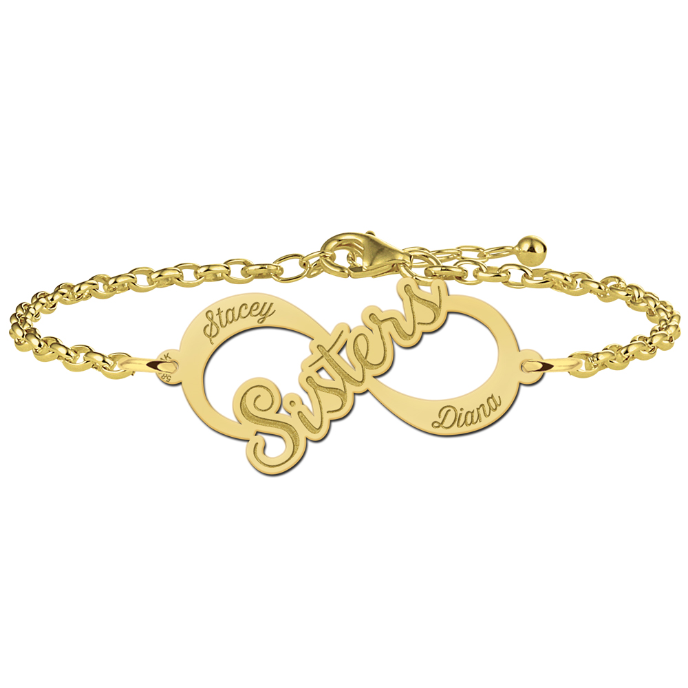 Gouden infinity armband "Sisters"