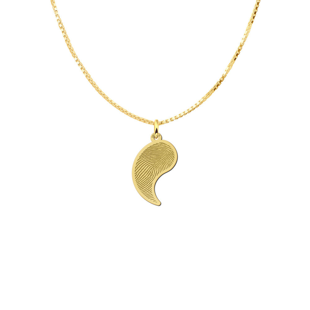 Gouden vingerafdruk vriendschapsketting Yin Yang