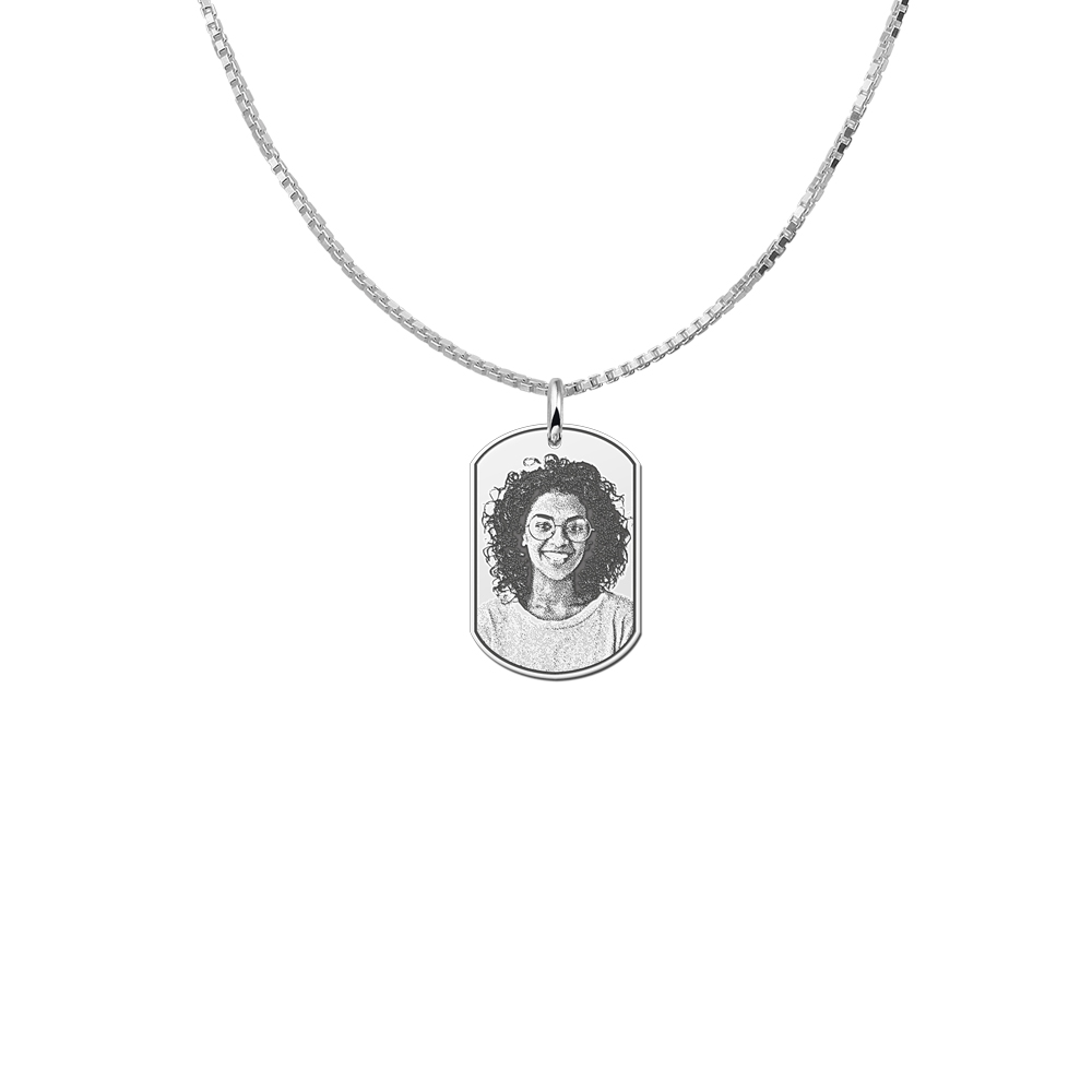 Dogtag Foto hanger van zilver