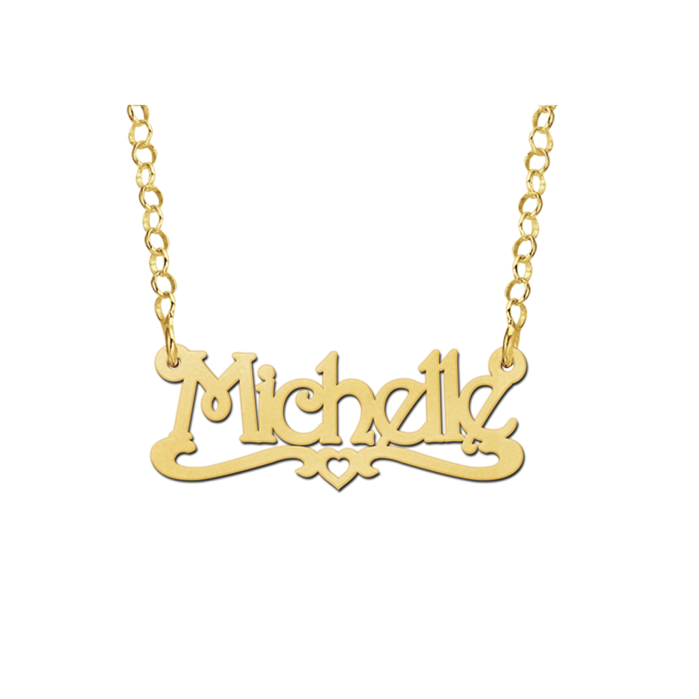 Gouden kinder naamketting model Michelle