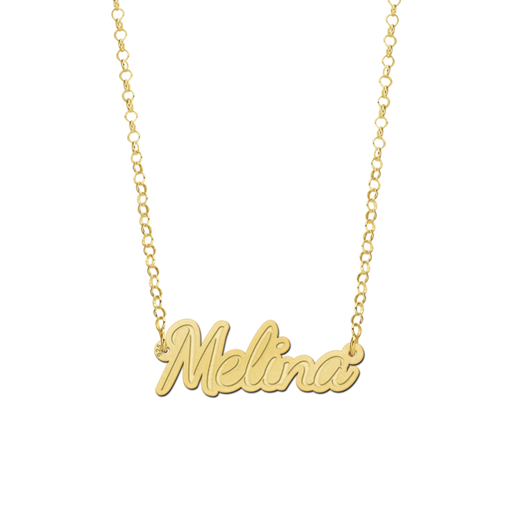 Gouden naam ketting model Melina