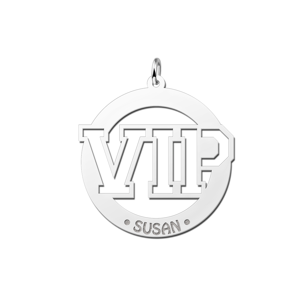 Zilveren naamhanger VIP 