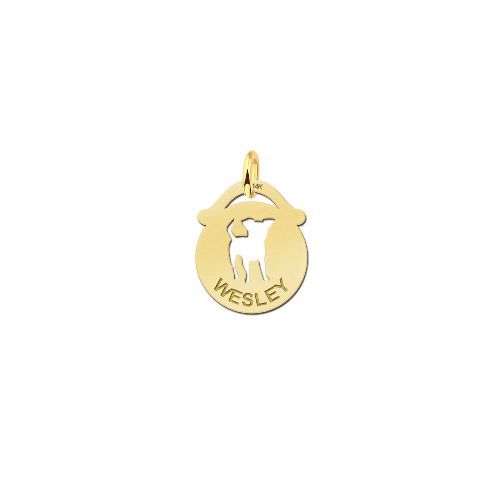 Gouden dierenhanger met hondje