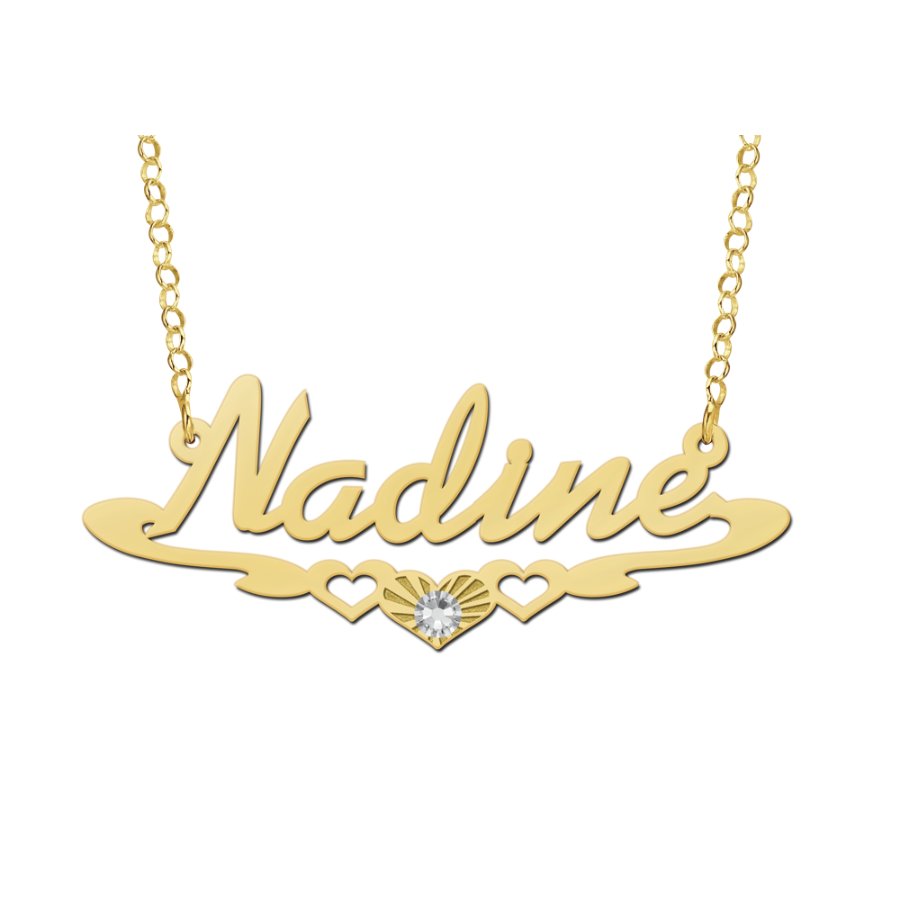 Gouden ketting met naam Nadine