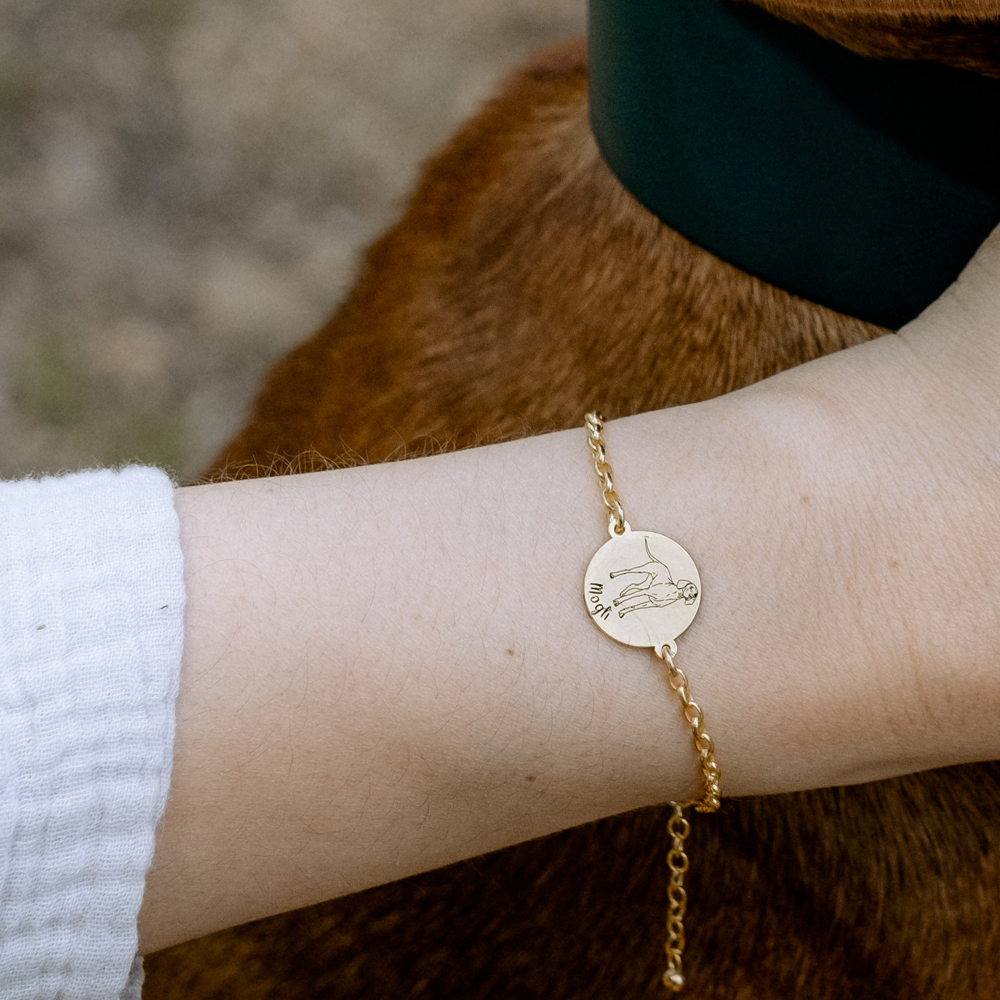 Gouden honden armband Sharpei