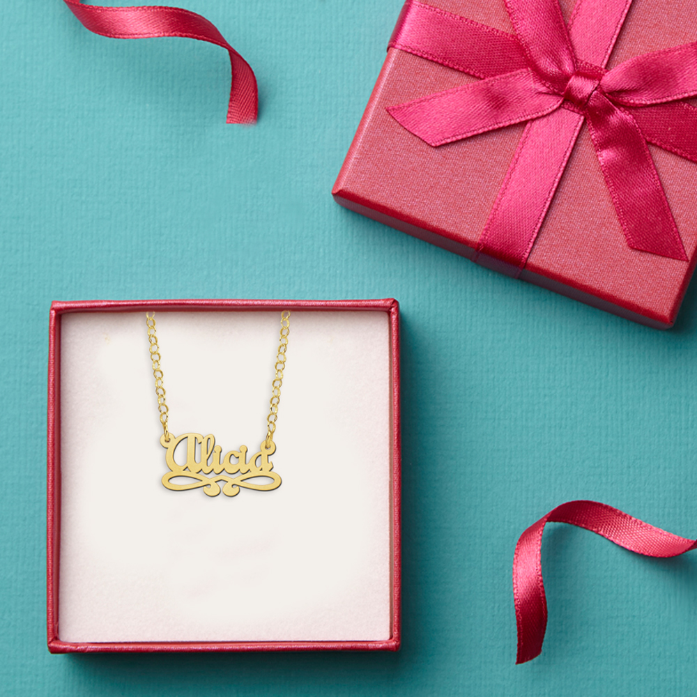 Gouden kinder naamketting model Alicia
