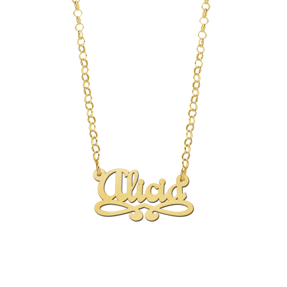 Gouden kinder naamketting model Alicia