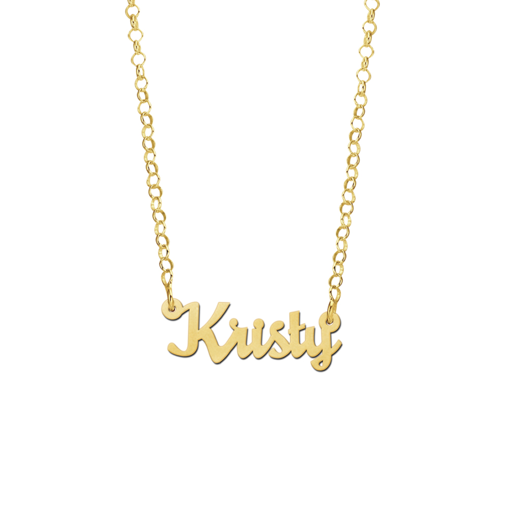 Gouden kinder naamketting model Kristy