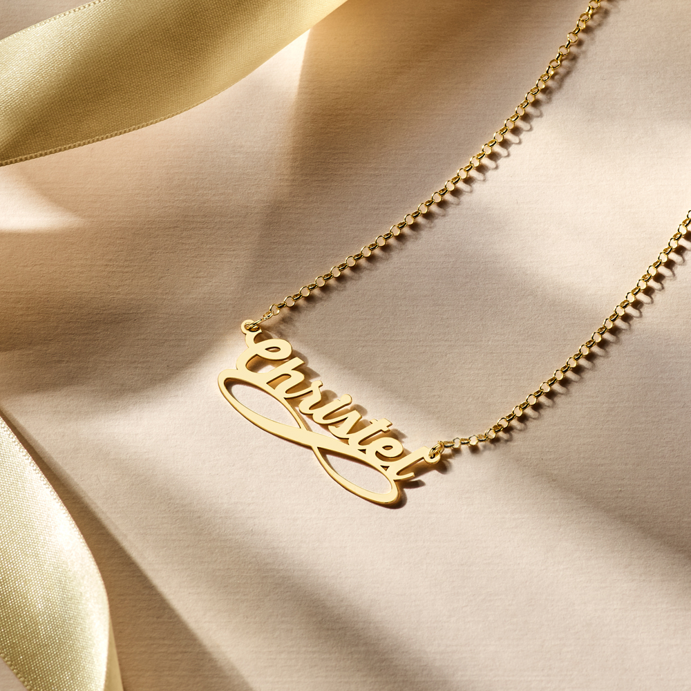 Gouden naamketting model infinity