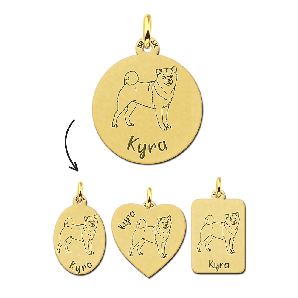 Honden hanger Shiba Inu van goud