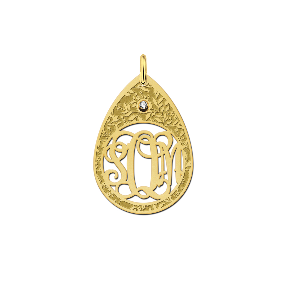 Initialen monogram hanger druppel