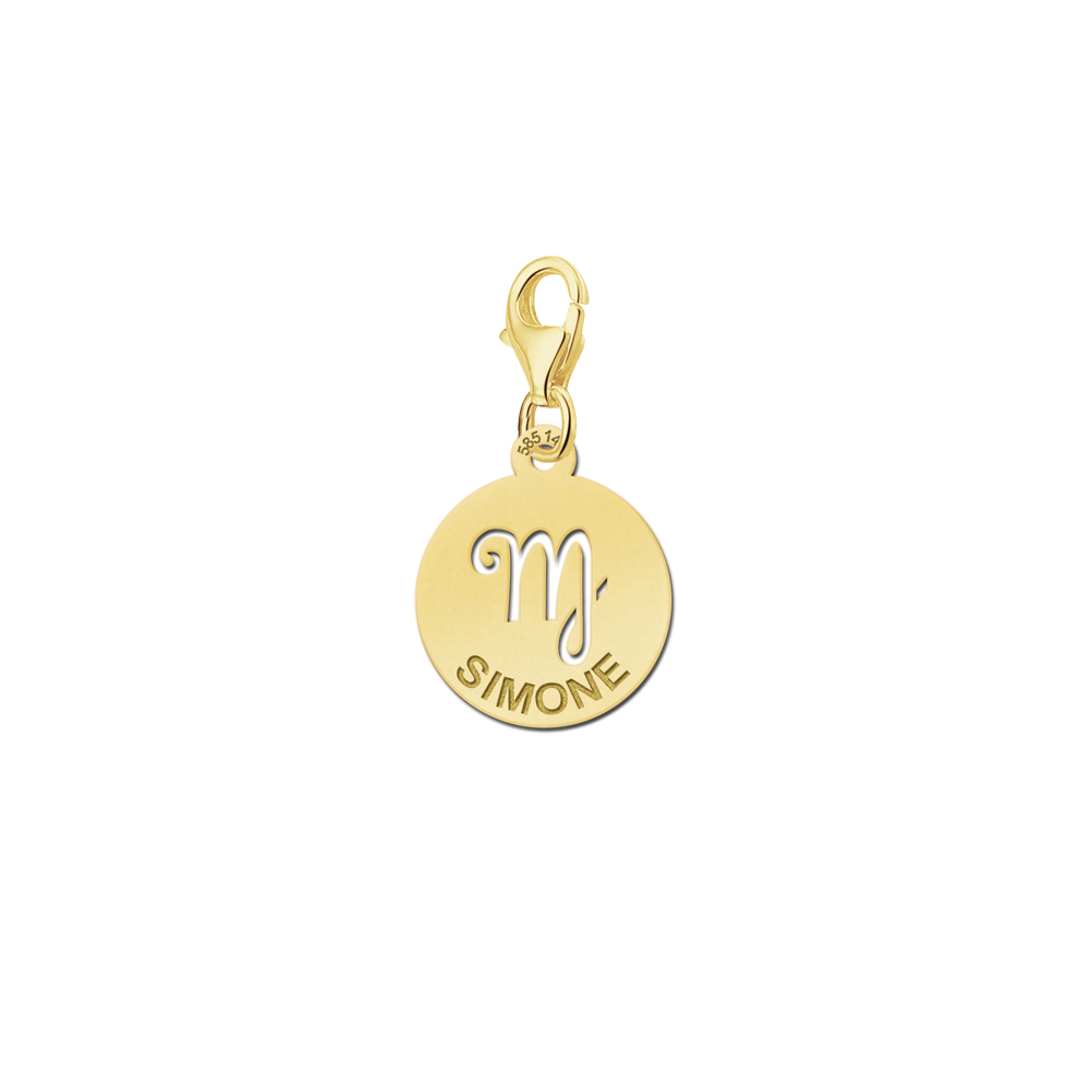 Bedeltje met naam zodiac Maagd