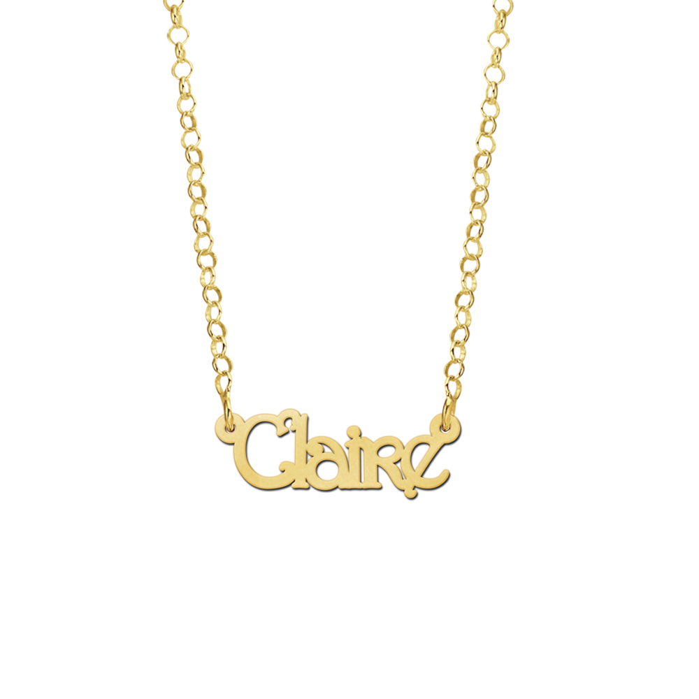 Gouden kinder naamketting model Claire