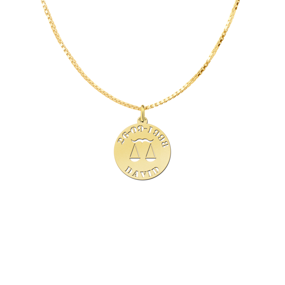 Gouden hanger dierenriem Weegschaal