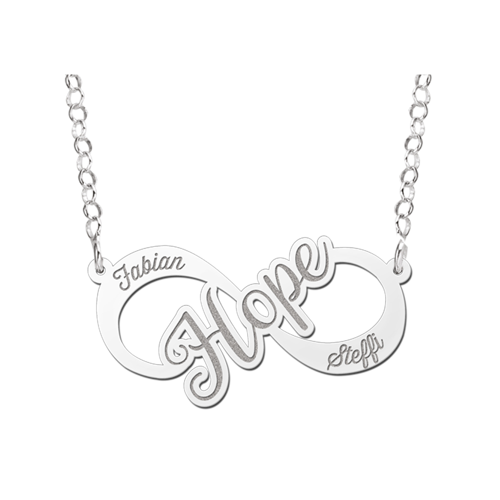 Zilveren infinity ketting hope