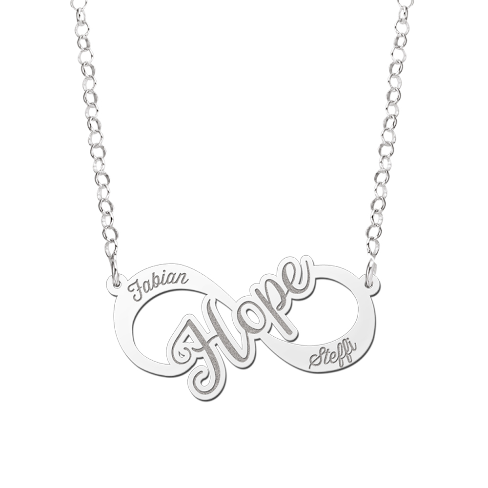 Zilveren infinity ketting hope