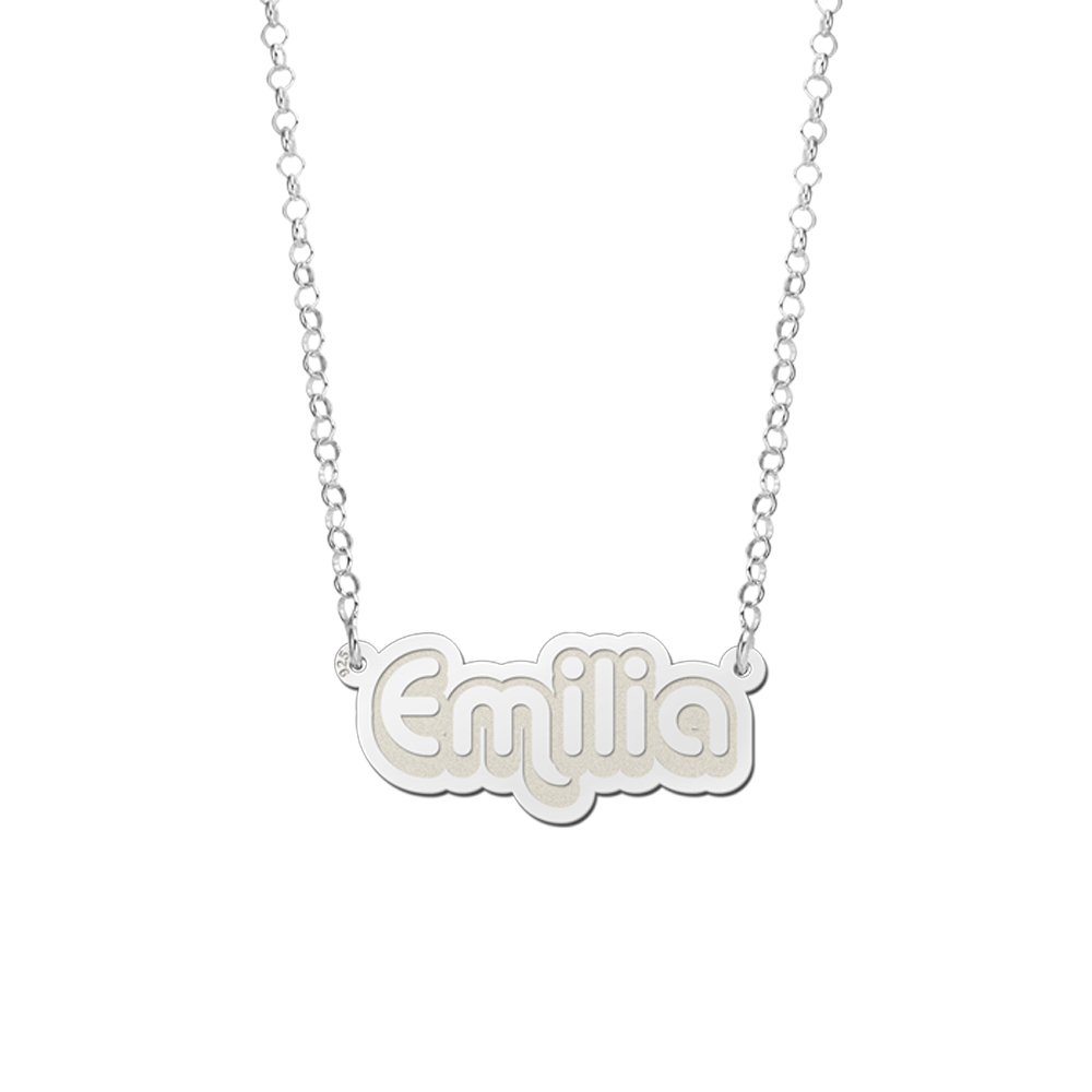 Zilveren kinder ketting met naam model Emilia