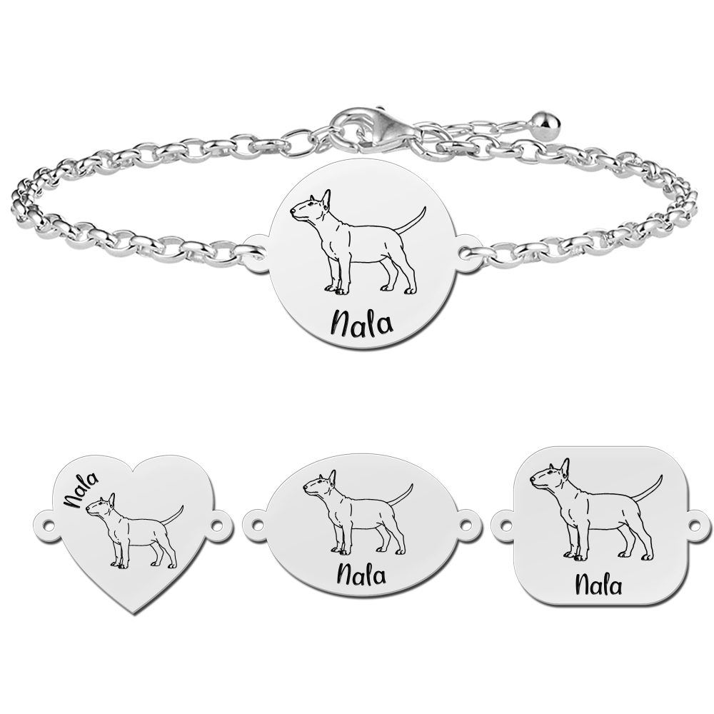 Zilveren armband met hond Bull Terrier