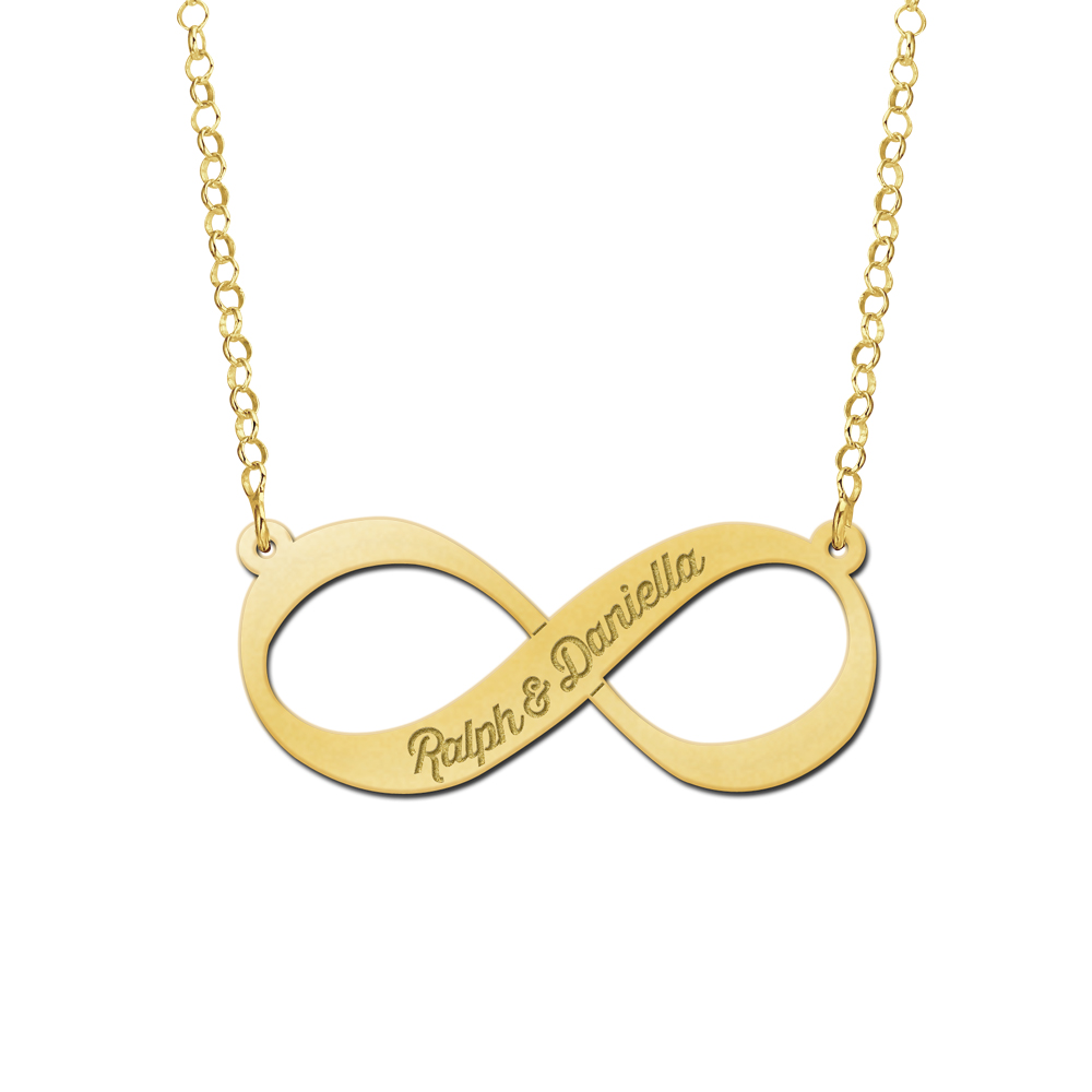 Gouden infinity ketting met namen