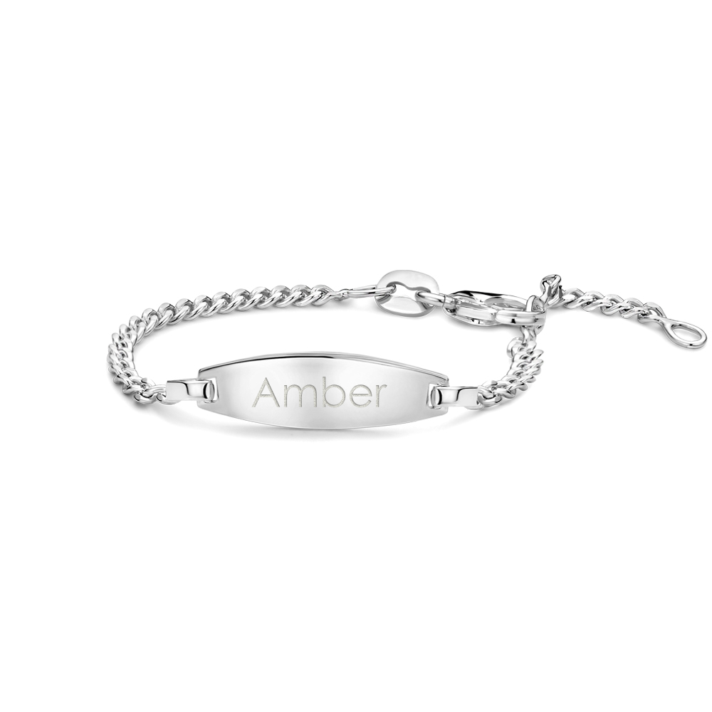 Ovaal Baby gourmet  armband van zilver