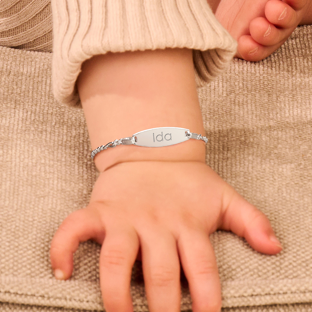 Ovaal Baby gourmet  armband van zilver