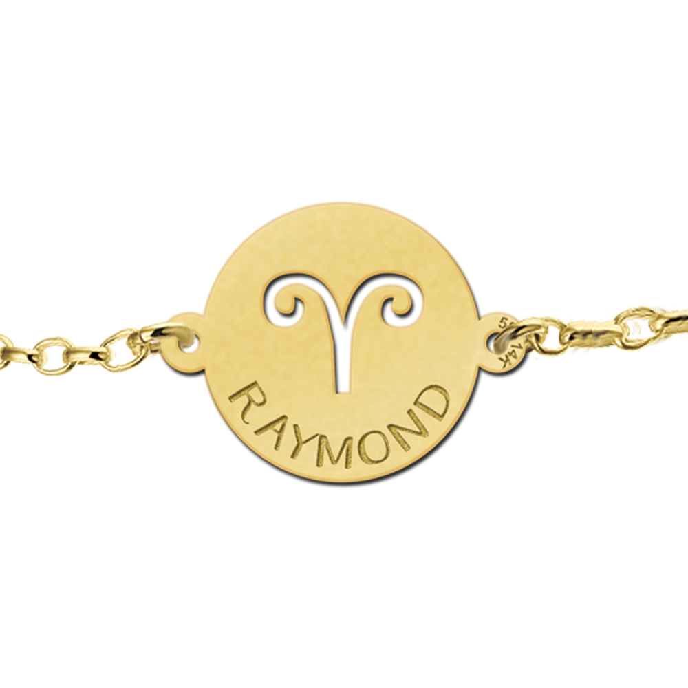 Gouden armband sterrenbeeld rond Ram