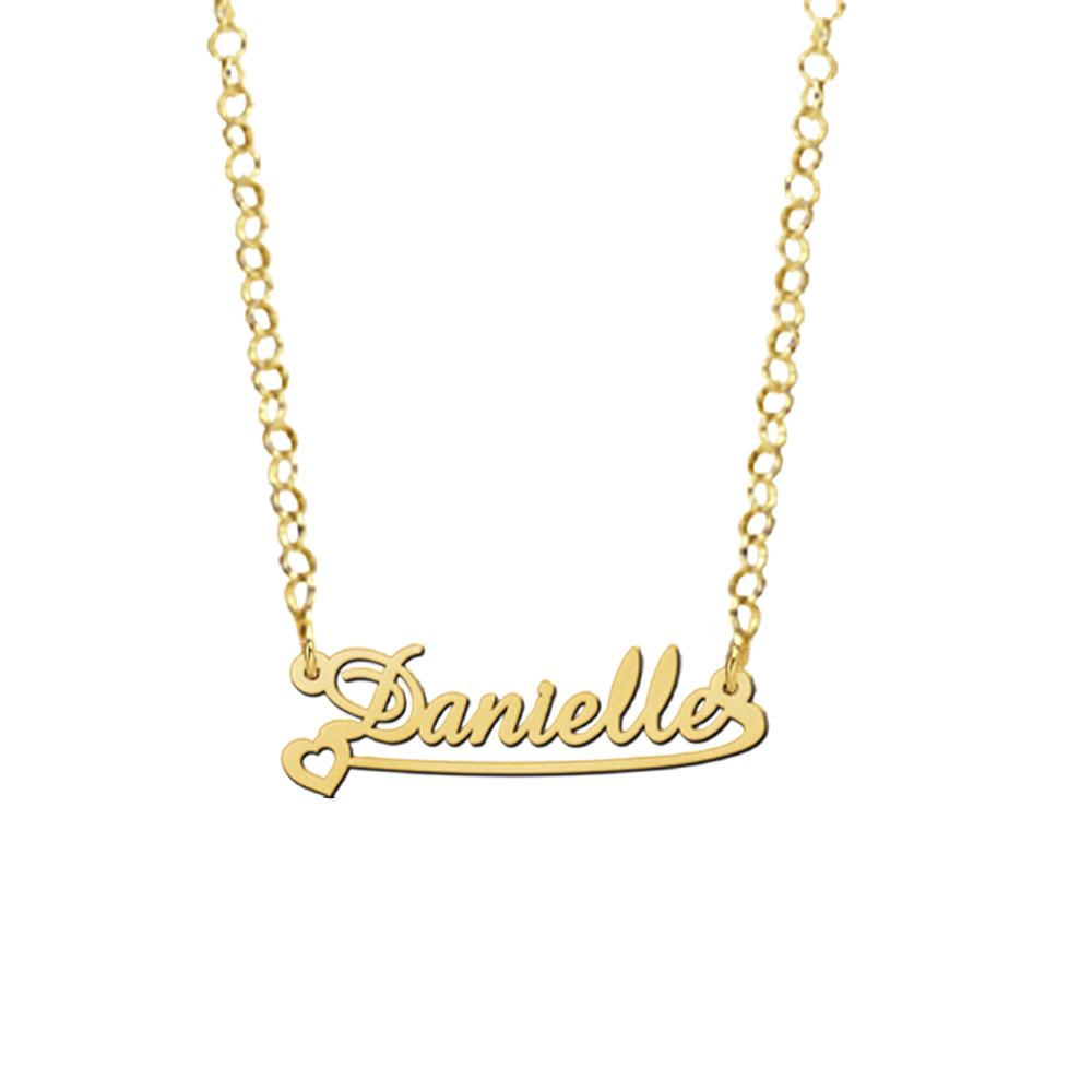 Gouden kinder naamketting model Daniëlle