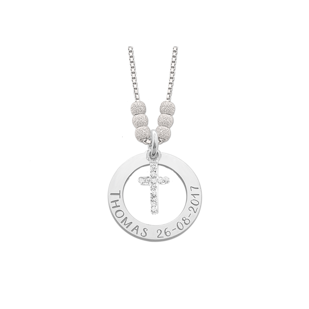 Mama ketting van zilver met kruis