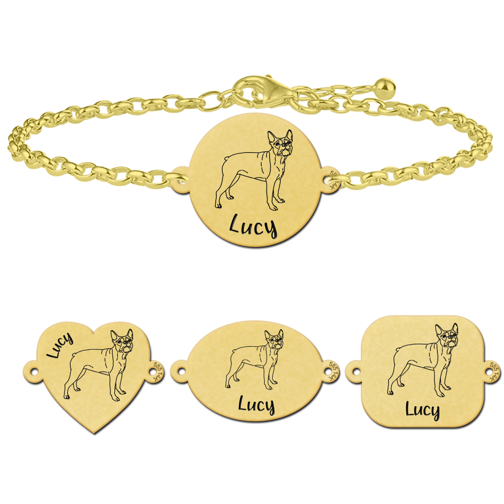 Gouden honden armband Boston Terrier