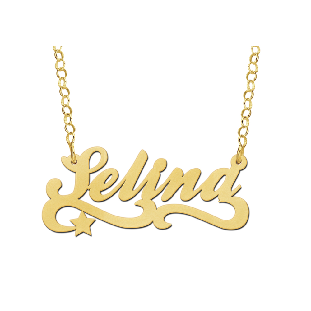 Gouden naam ketting model Selina