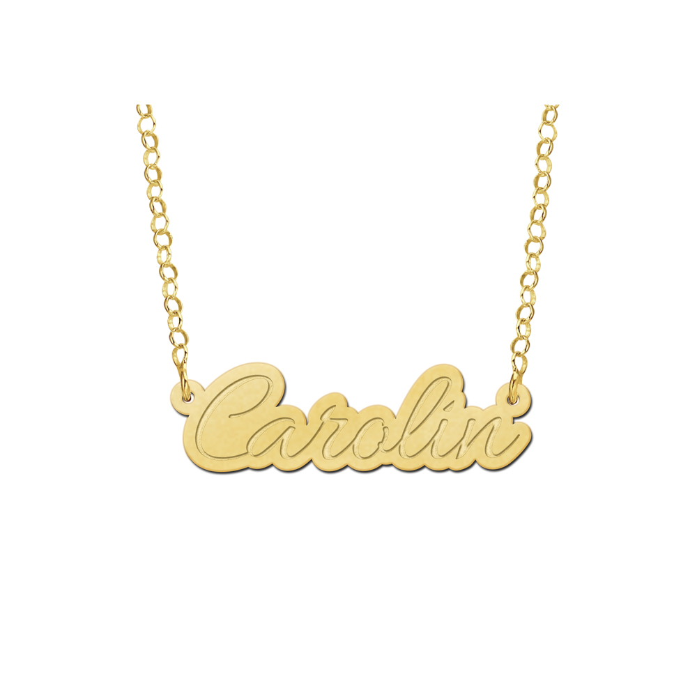 Vergulde naamketting model Carolin