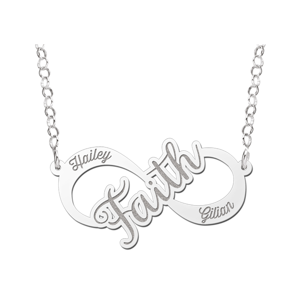 Zilveren infinity ketting faith