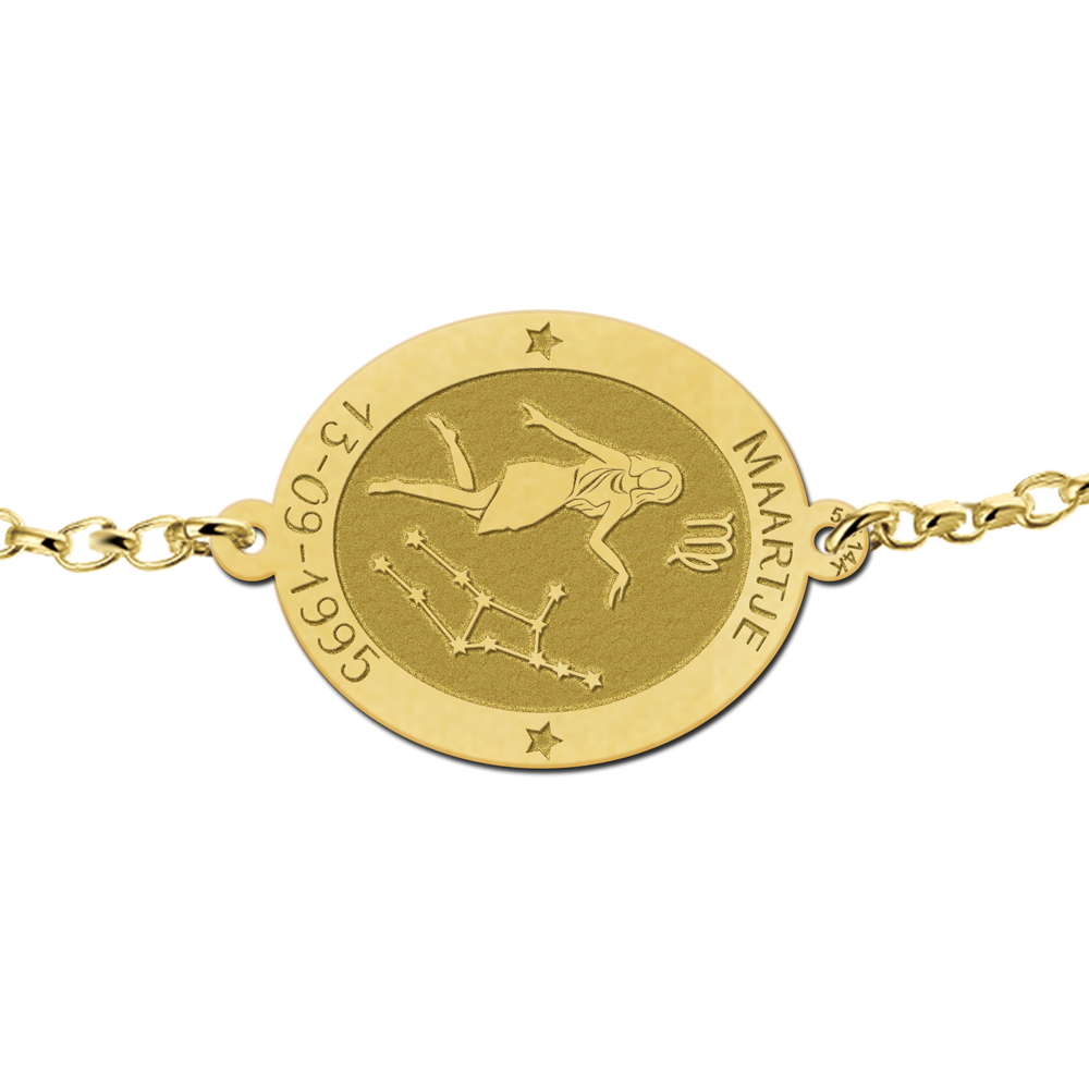 Gouden sterrenbeeld armband ovaal Maagd