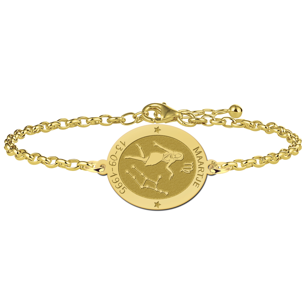 Gouden sterrenbeeld armband ovaal Maagd