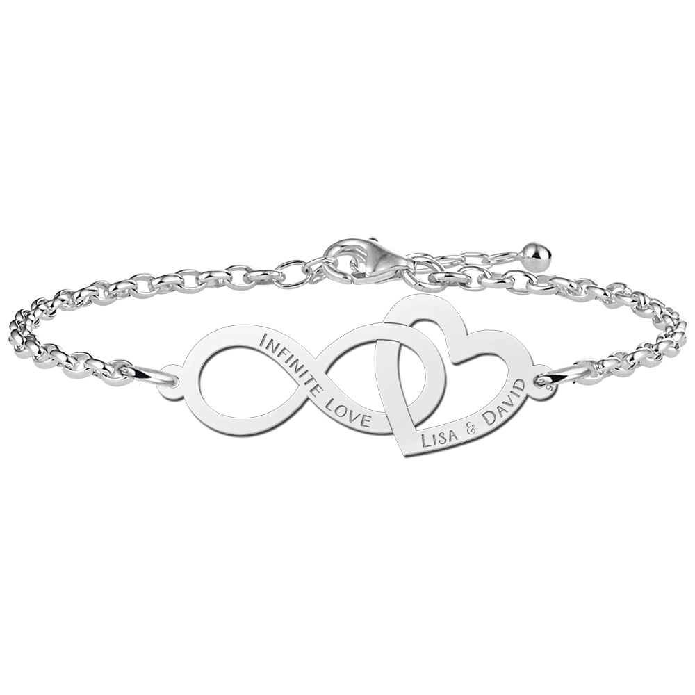 Armband met infinity en hartje