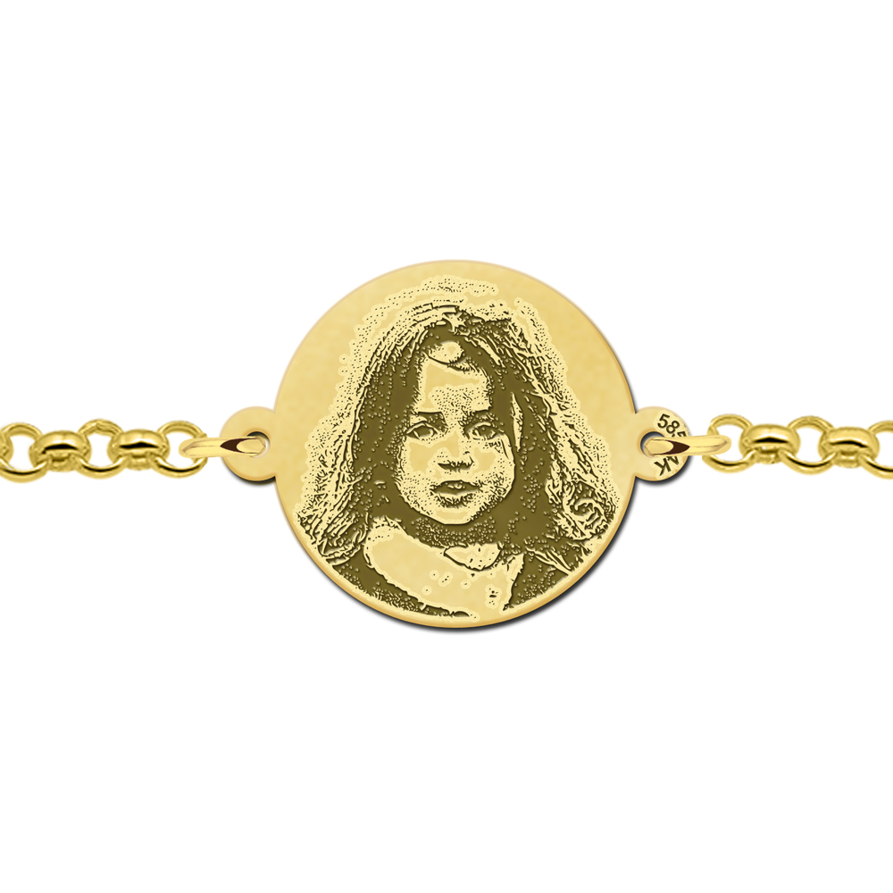 Gouden armband met foto rondje