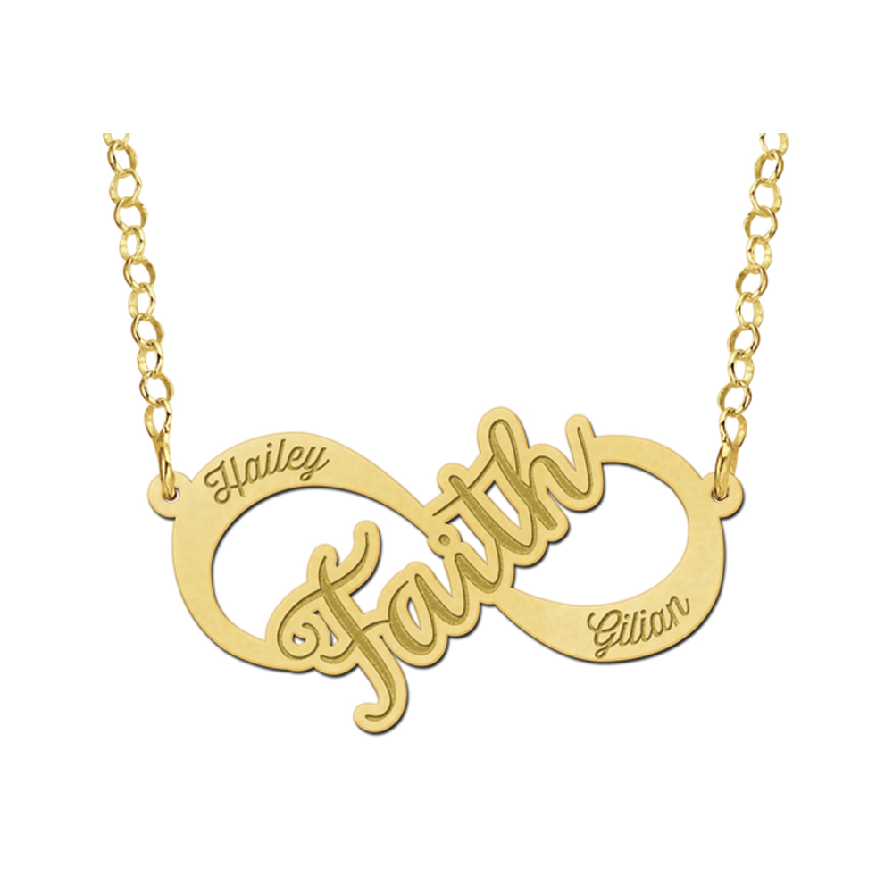 Gouden infinity ketting faith