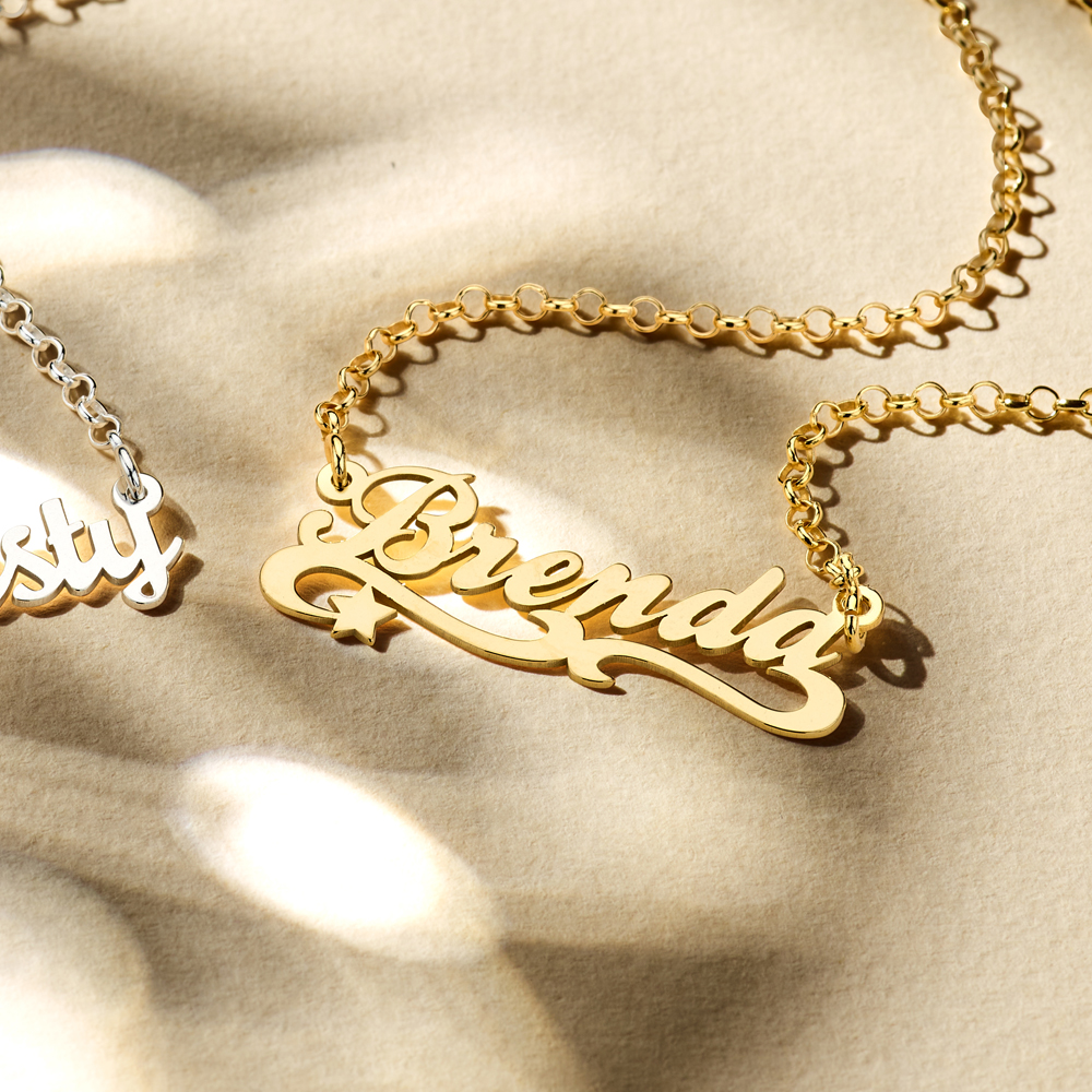 Gouden kinder naamketting model Brenda