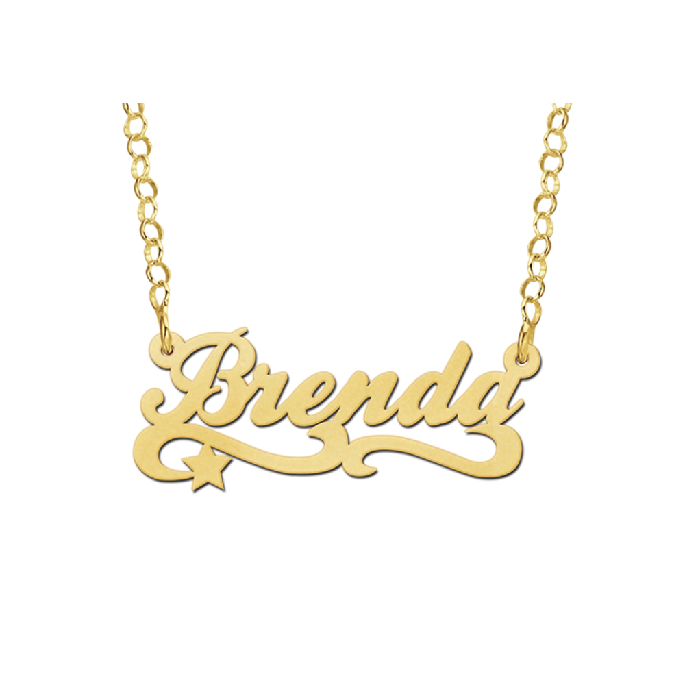 Gouden kinder naamketting model Brenda