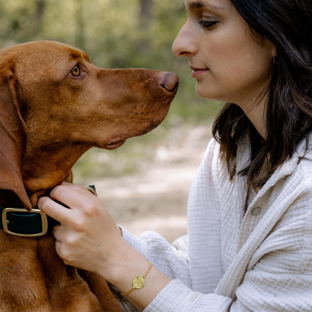 Gepersonaliseerde Rottweiler armband van goud