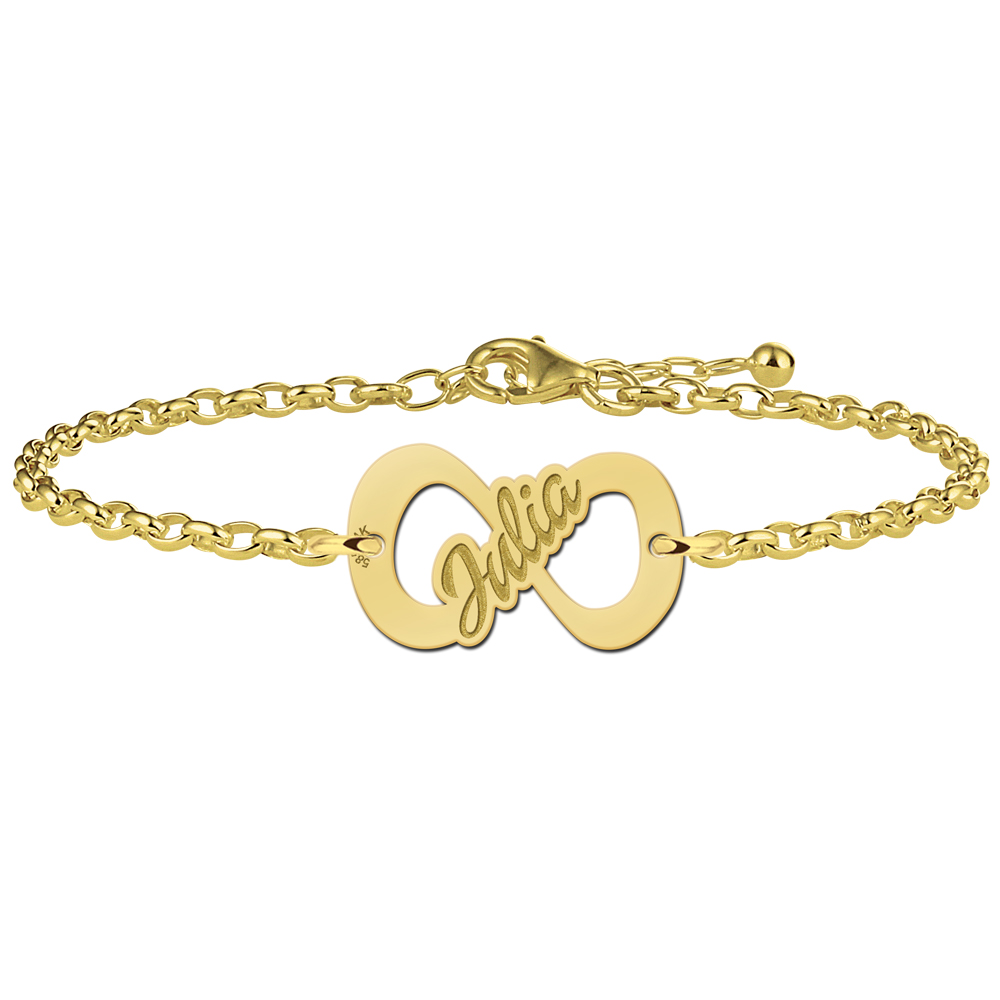 Gouden infinity armband met naam