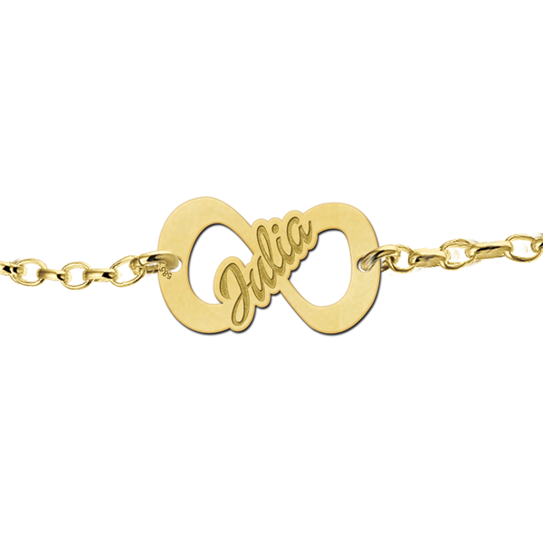 Gouden infinity armband met naam